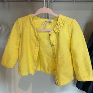 Janie and jack yellow cardigan